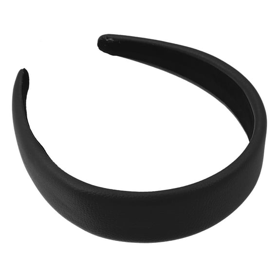 Unique Bargains Faux Leather Headband Hairband for Women 1.6 Inch Wide 1 Pcs Black