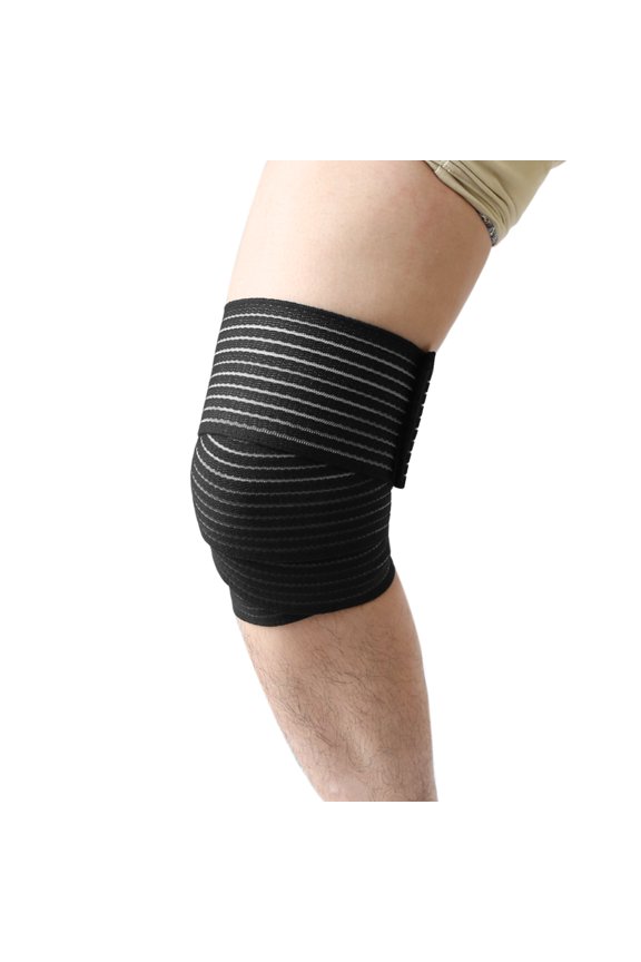 Black Hook Loop Closure Knee Support Wrap Bandage Sport Guard Brace Strap