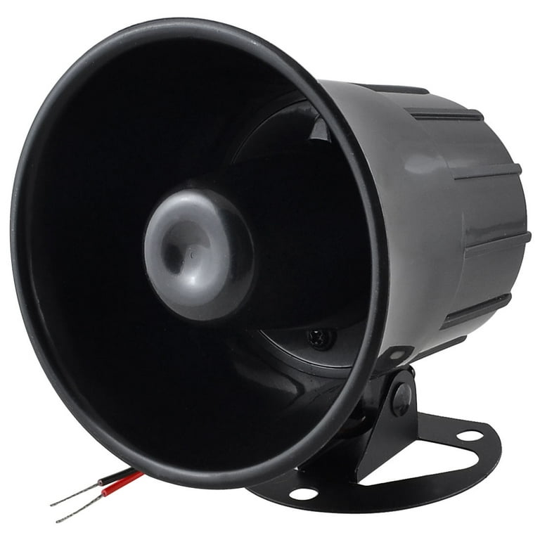 Unique Bargains Black Loud Universal Car Security Alarm Siren Horn