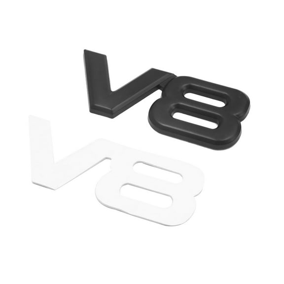 Unique Bargains Black Metal V8 Pattern Adhesive Car Vehicle Badge Emblem Sticker Decoration