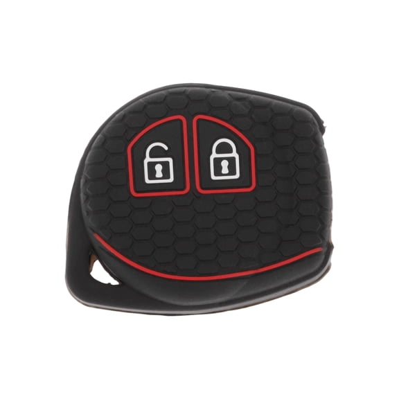 Unique Bargains Black Red Line Silicone Car Key Case for Suzuki Alto  - 2 Buttons Remote Control Key Fob Case