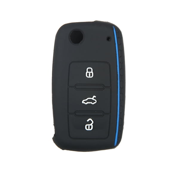 Unique Bargains Black Silicone Car Remote Control Key Fob Shell Protector for Volkswagen Jetta GTI Passat 3 Button Black