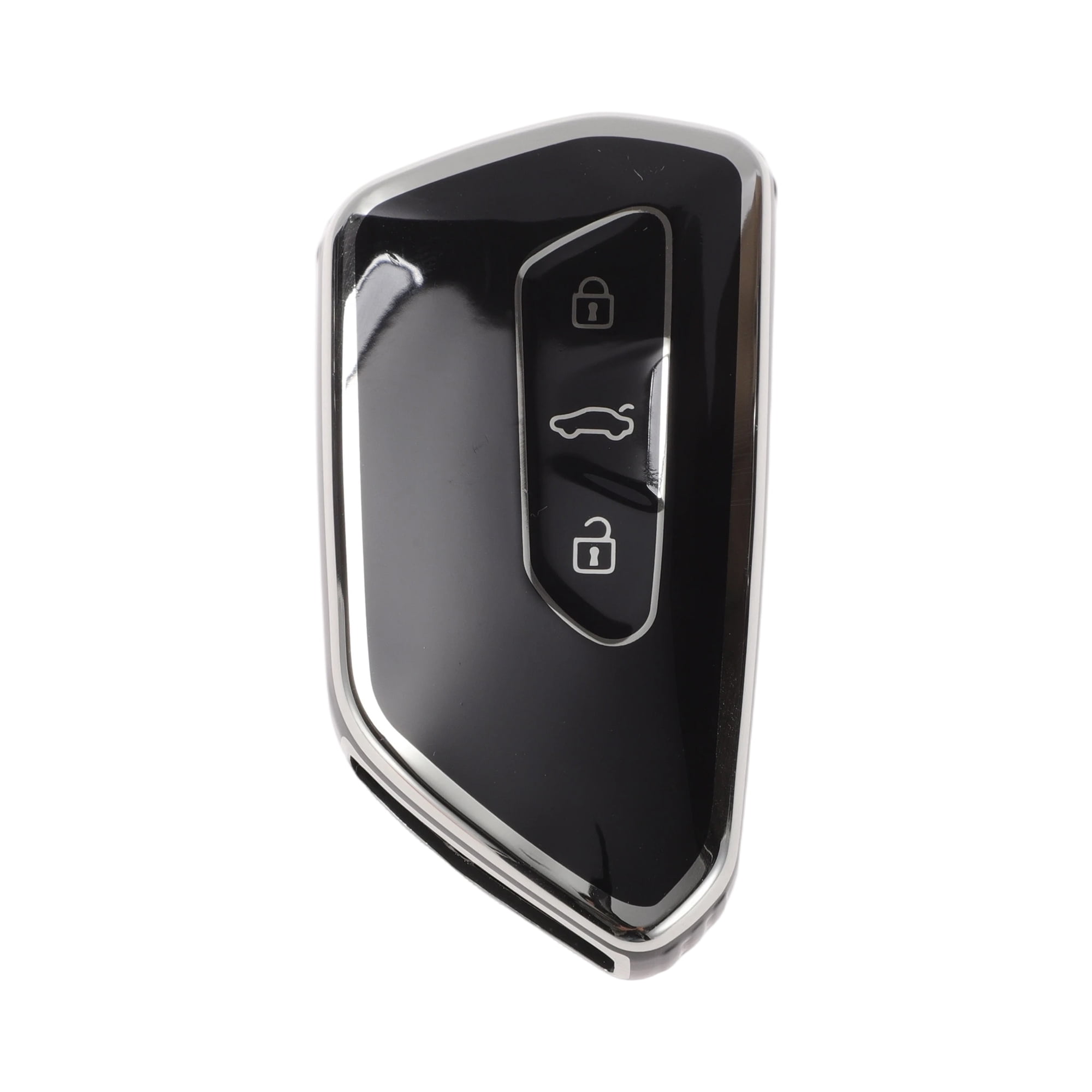 Unique Bargains Black Silver Tone Edge Tpu Silicone Key Fob Shell Cover ...
