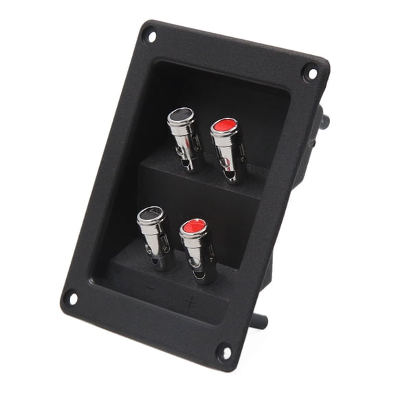 Unique Bargains Black Square Car Audio Speaker Spring Binding Post 4 Terminal Connector Board
