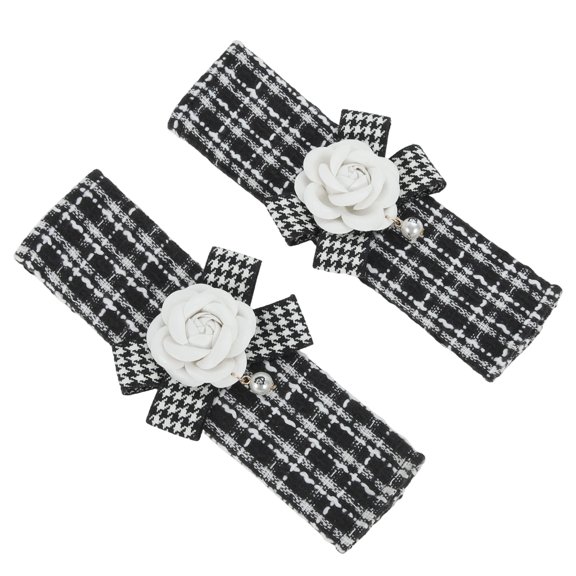 Unique Bargains Black White Seat Belt Cover Pad 23cm Seatbelt Strap Cushion Shoulder Padding 2Pcs