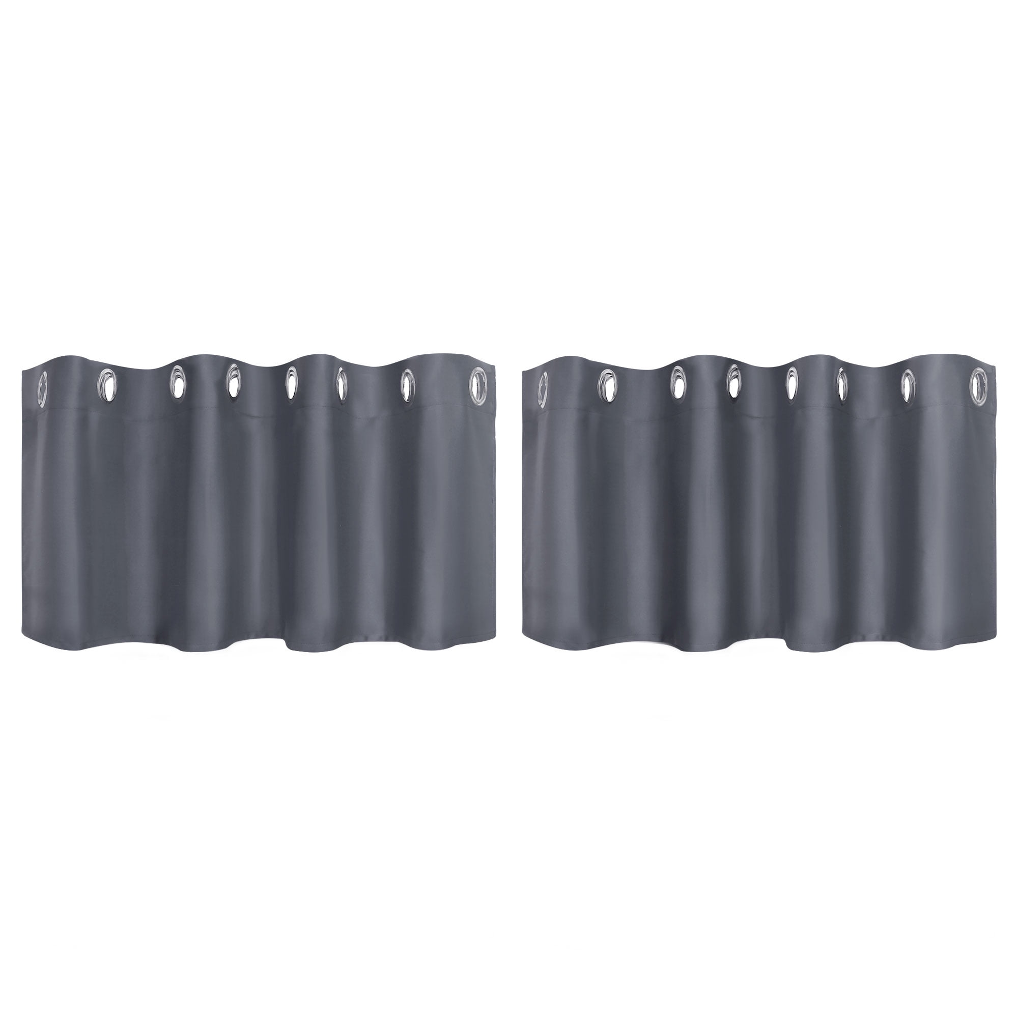 Unique Bargains Blackout Window Curtains Kitchen Panels Set of 2 Gray