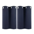 thumbnail image 1 of Unique Bargains Blackout Window Curtains Kitchen Panels Set of 2 Navy Blue 29" x 18", 1 of 8