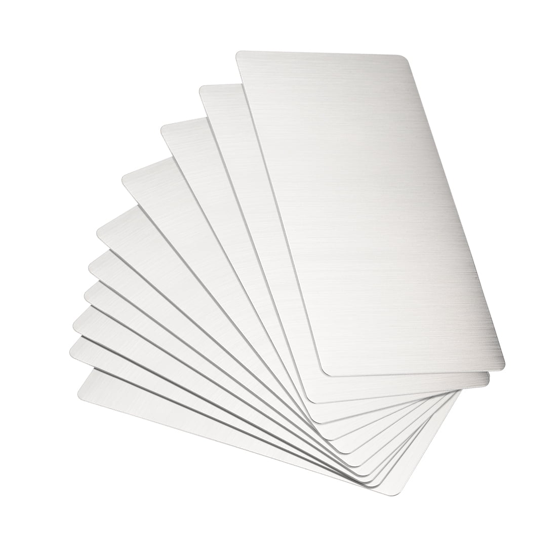 Unique Bargains Blank Metal Card Brushed 201 Stainless Steel Plate 100x50x0.4mm