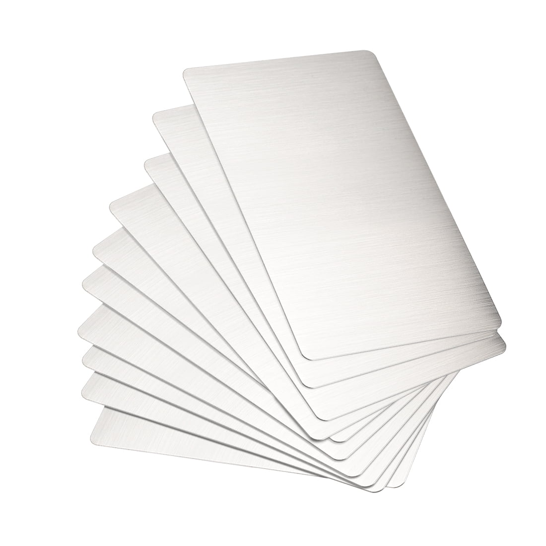 Unique Bargains Blank Metal Card Brushed 201 Stainless Steel Plate 100x60x0.4mm