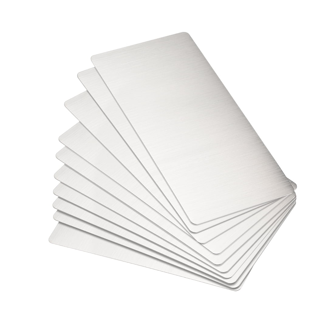 Unique Bargains Blank Metal Card Brushed 201 Stainless Steel Plate 80x40x0.4mm