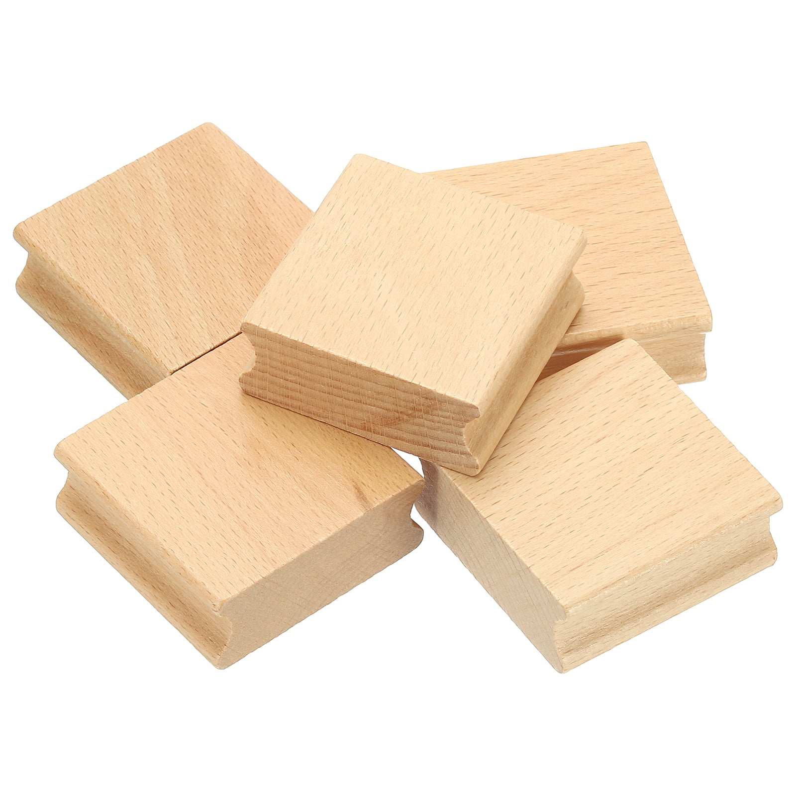 Unique Bargains Blank Wood Rubber Stamp Mounts Wooden Handle for DIY Crafting 2"x2"x0.79"