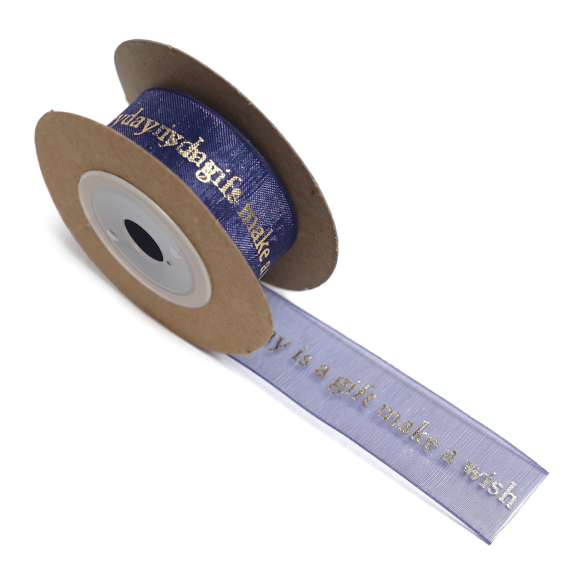 Unique Bargains Blessing Fabric Ribbon for Gift Wrapping Blue 5.5 Yard