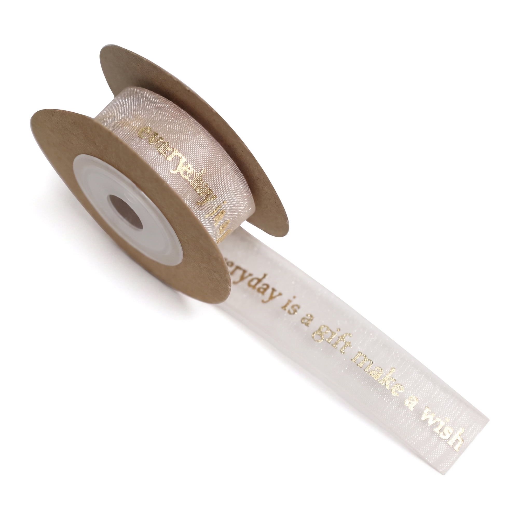 Unique Bargains Blessing Fabric Ribbon for Gift Wrapping Champagne 5.5 Yard