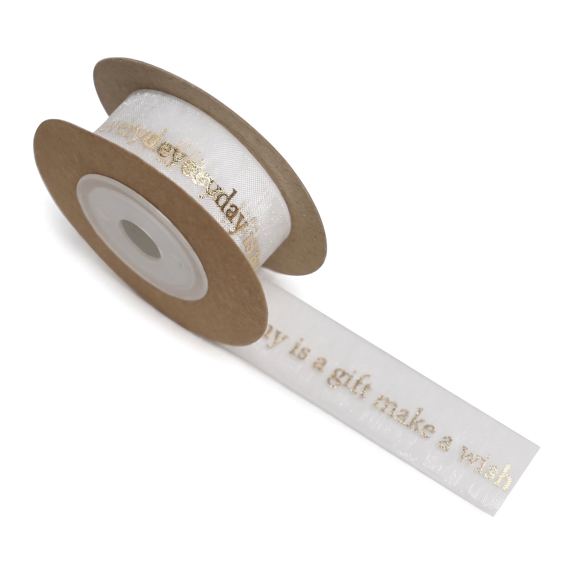 Unique Bargains Blessing Fabric Ribbon for Gift Wrapping White 5.5 Yard