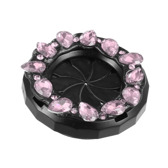 Unique Bargains Bling Engine Start Stop Button Cover Car Shiny Faux Crystal Rhinestone Key Ignition and Knob Ring Pink