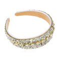 thumbnail image 1 of Unique Bargains Bling Rhinestone Headband Beige Crushed Turquoise Rhinestone Wide Edge Hairband for Women 4.72"x1.65", 1 of 7