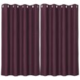 thumbnail image 1 of Unique Bargains Blockout Window Darkening Gorgeous Grommet Curtain Panels Set of 2 Burgundy 52" x 63", 1 of 8