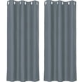 thumbnail image 1 of Unique Bargains Blockout Window Darkening Gorgeous Grommet Curtain Panels Set of 2 Gray 42" x 63", 1 of 8