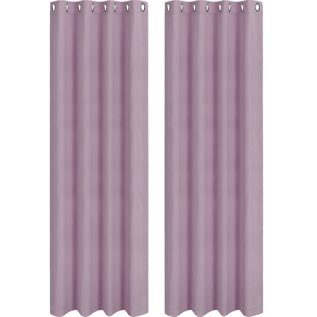 Unique Bargains Blockout Window Darkening Gorgeous Grommet Curtain Panels Set of 2 Lilac 52" x 95"