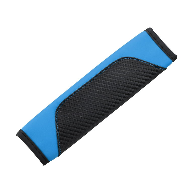 Unique Bargains Blue Car Seat Belt Cover Carbon Fiber Leather Walmart