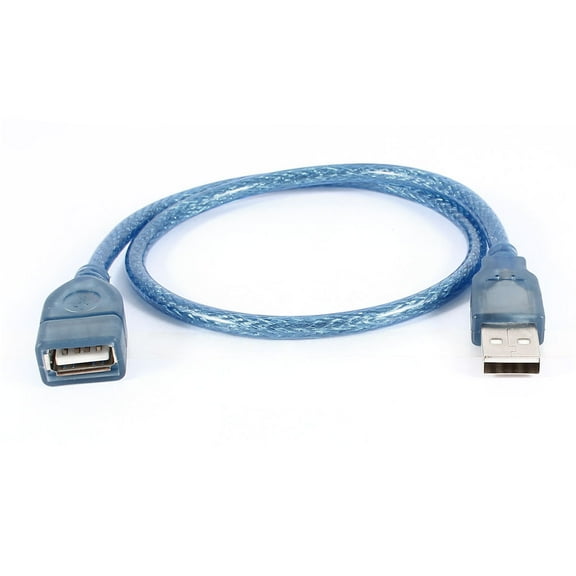 Unique Bargains Blue Plastic Housing USB 2.0 Female to Male F/M Extension Cable Cord 50cm