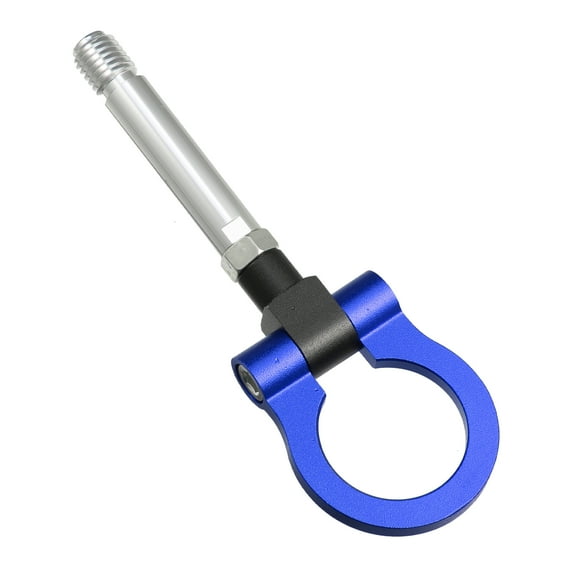 Unique Bargains Aluminum Alloy Round Front Rear Bumper Trailer Ring Eye Towing Tow Hook Screw for Honda Fit 2nd Gen 2010-2014 Blue