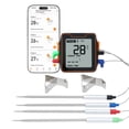 thumbnail image 1 of Unique Bargains Bluetooth Wireless Meat Instant Read Food Thermometer Black 4-pIn, 1 of 5