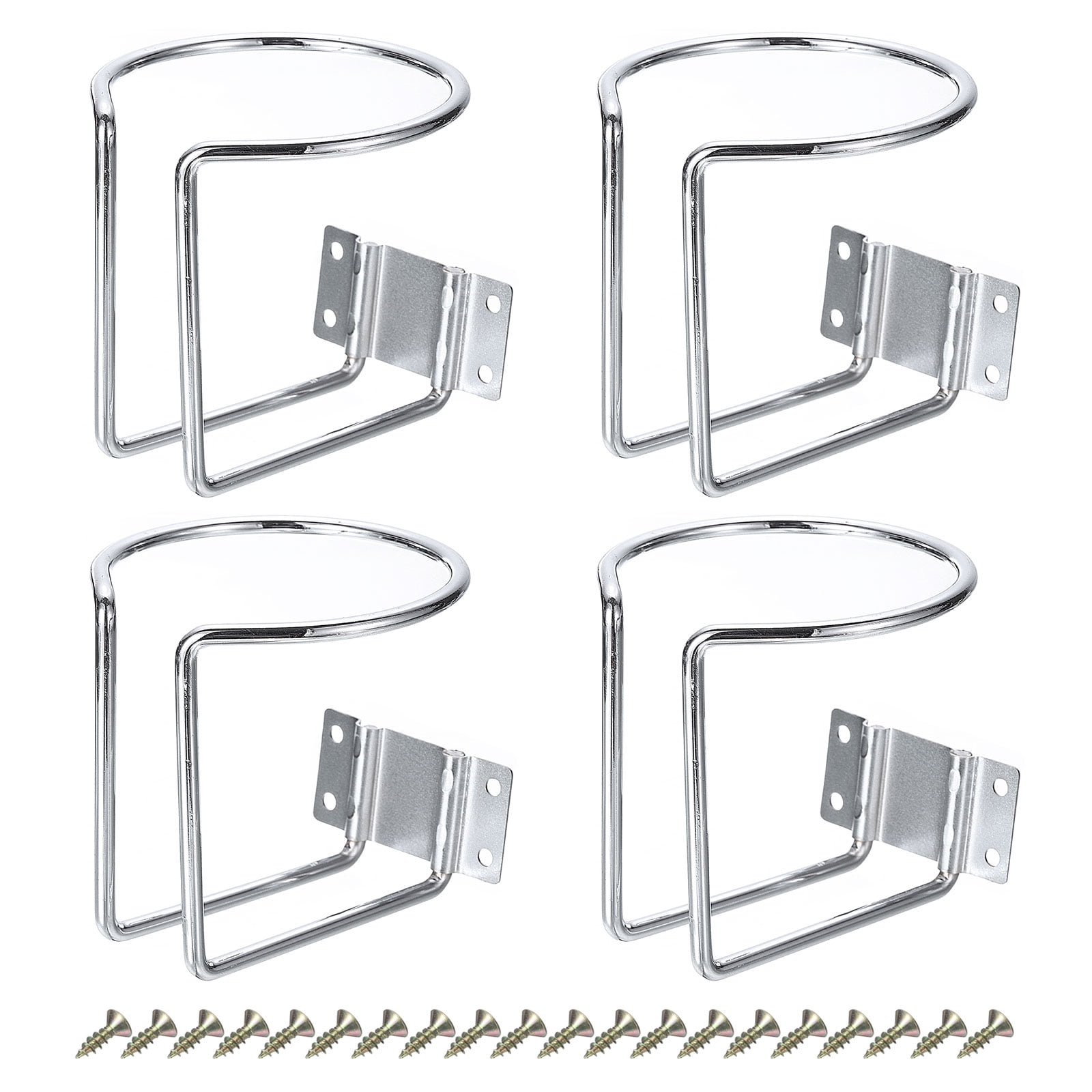 Unique Bargains Boat Ring Cup Holder Wall Mounted Drink Holders for Boats Trucks Silver