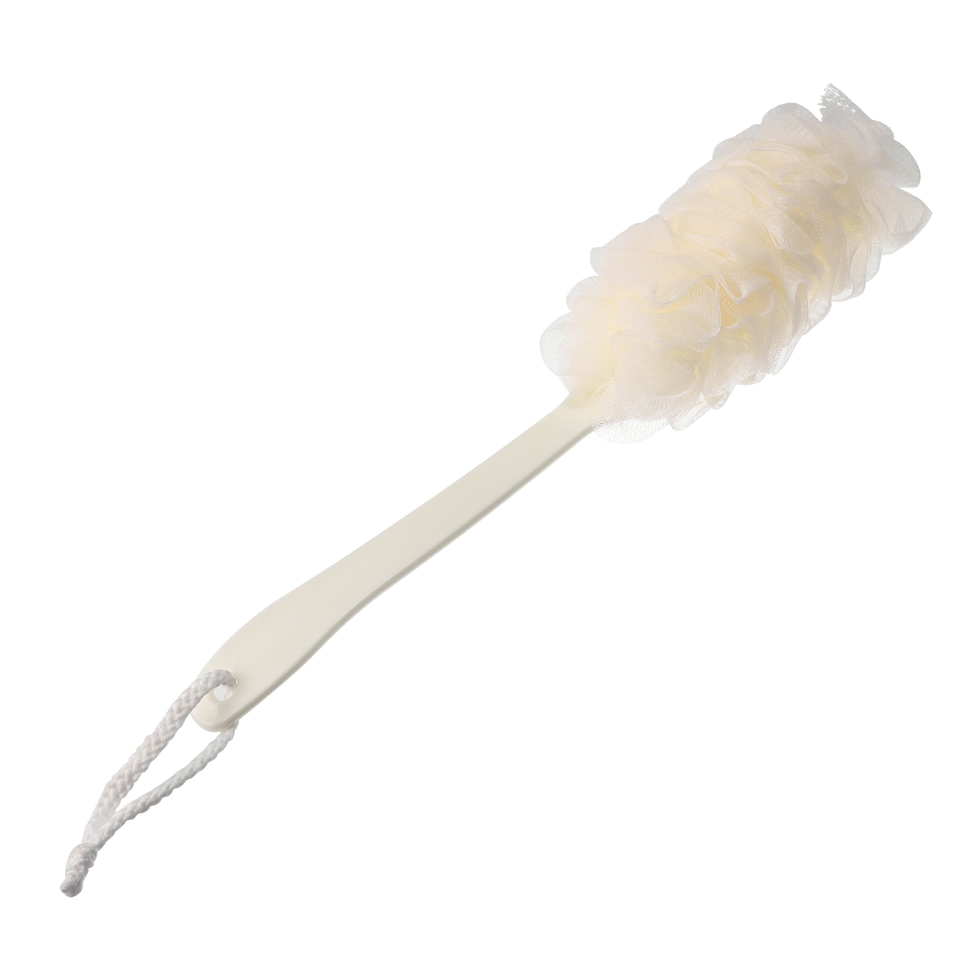 Unique Bargains Body Bath Brush Scrubber Loofah Shower with Long Handle PP Mesh Beige