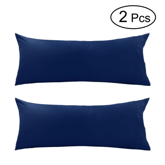 Unique Bargains Body Pillow Covers 300 Thread Count Cotton Pillowcases Set of 2 Royal Blue 21" x 55"