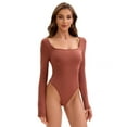 thumbnail image 1 of Unique Bargains Bodysuit Slim Fit Brief Leotard S Brown, 1 of 6