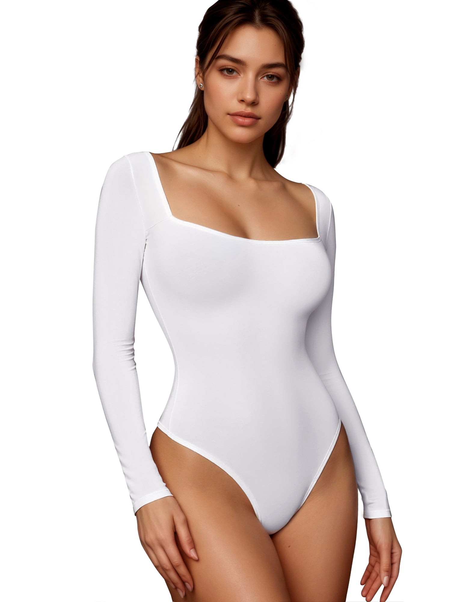 DARING DIVA Bodysuit Slim Fit Brief Leotard S White