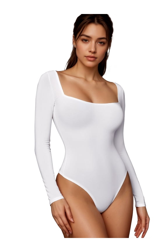 Bodysuit Slim Fit Brief Leotard XL White