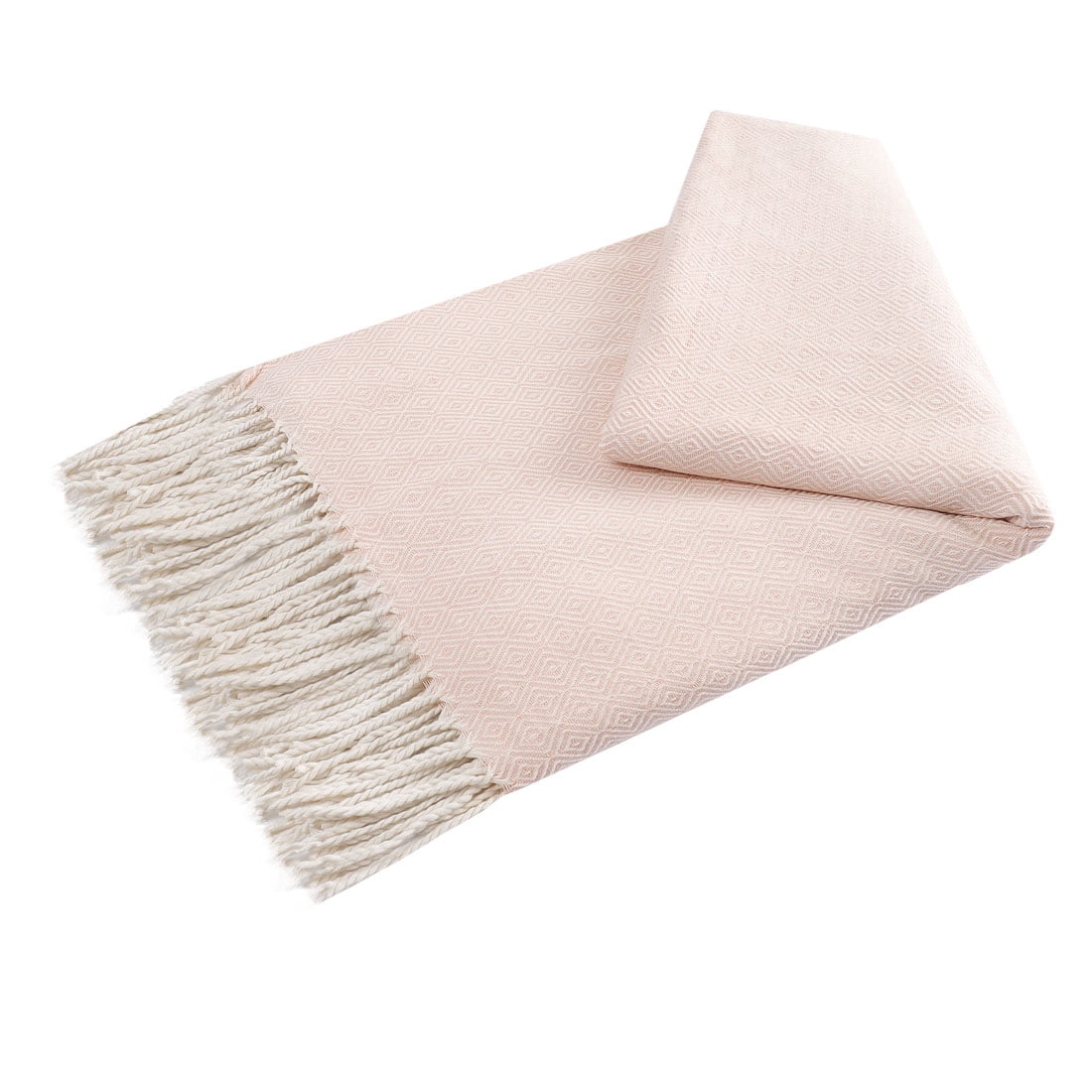 Unique Bargains Bohemian Decorative Fringe Throw Blanket, 47" x 79" Pink