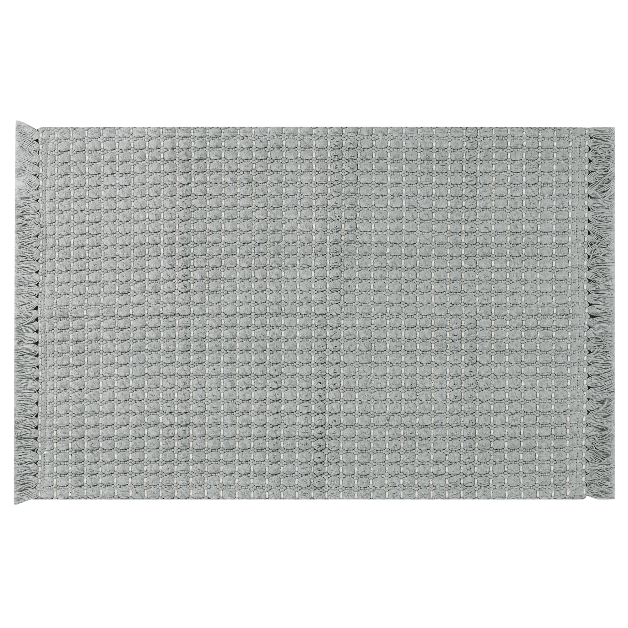 Unique Bargains Boho Bathroom Rug Woven Texture Rug for Bedroom Throw Rug with Fringe Grey 20" x 32"
