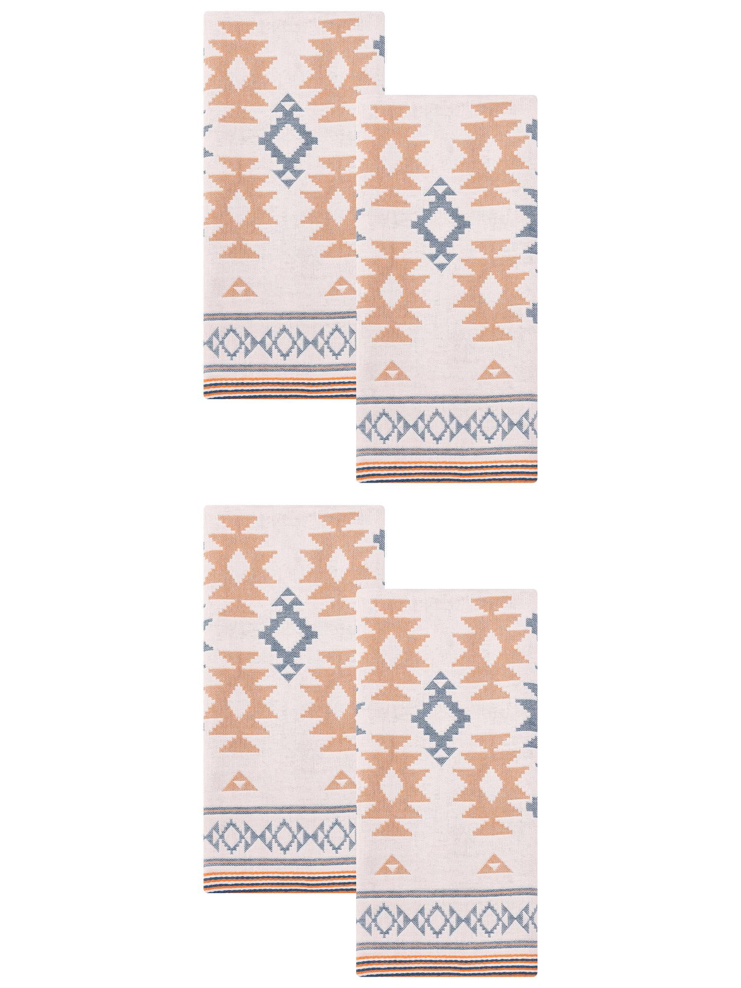 Unique Bargains Boho Cotton Cute Pattern Hand Towel Decorative Blue 29" x 13"