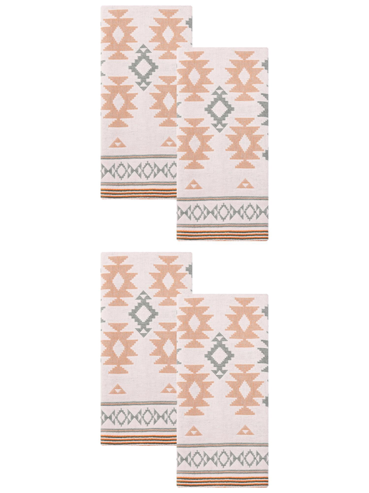 Unique Bargains Boho Cotton Cute Pattern Hand Towel Decorative Green 29" x 13"