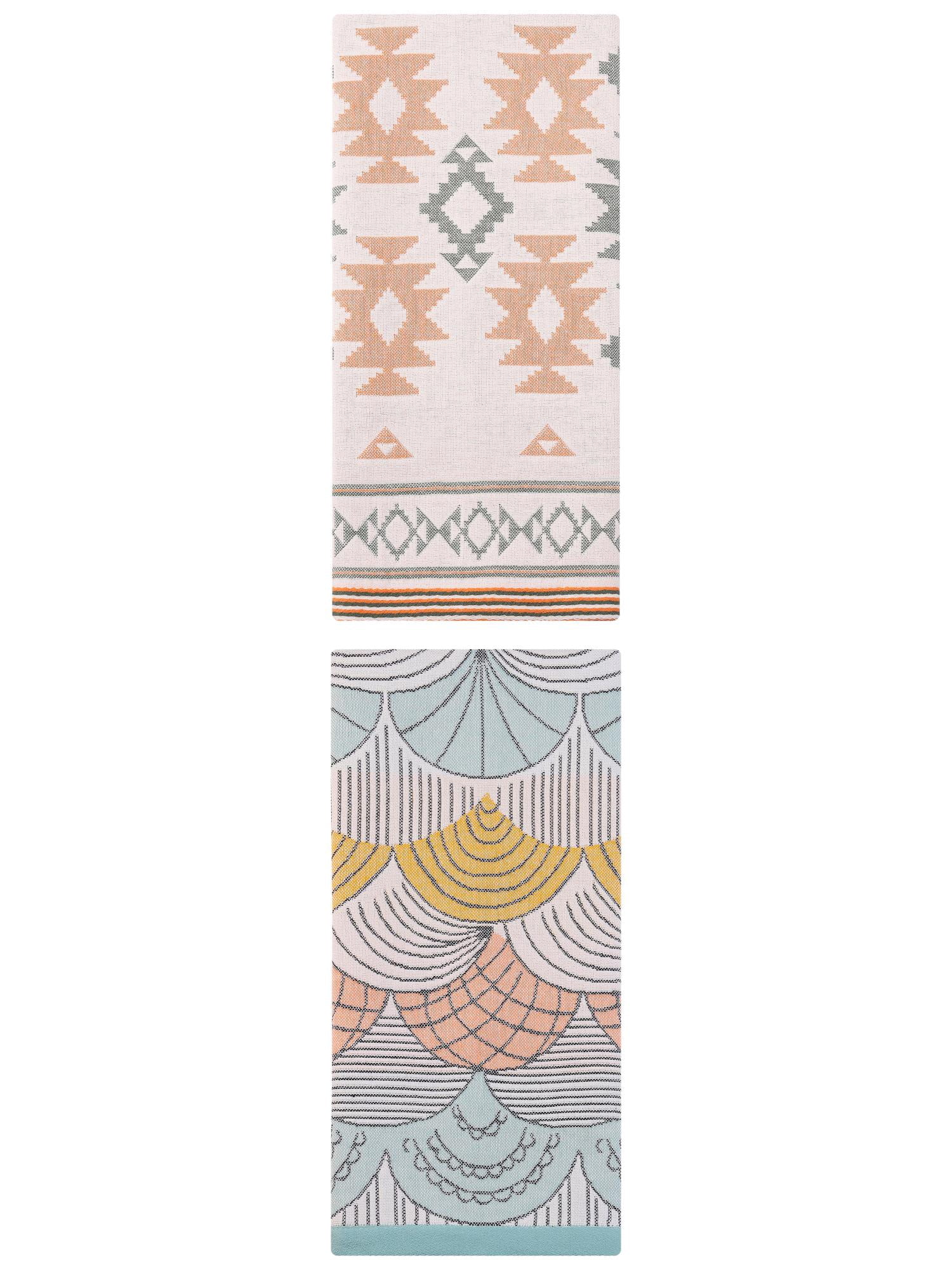 Unique Bargains Boho Cotton Cute Pattern Hand Towel Decorative Multicolor/Green 29" x 13"