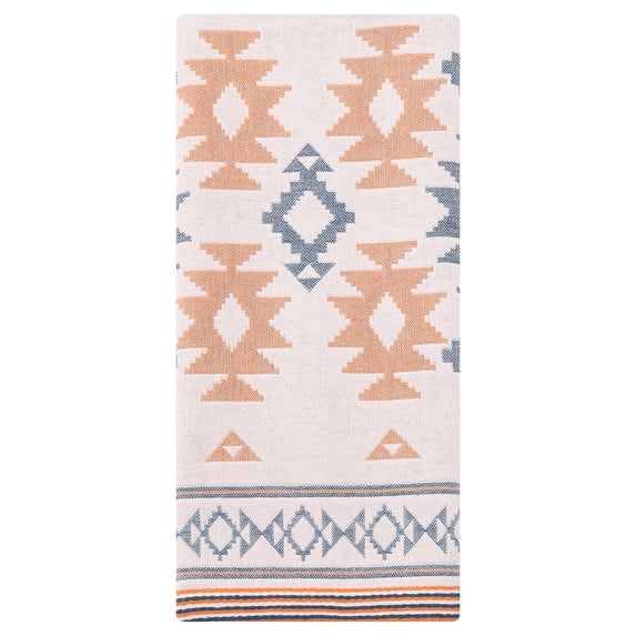 Unique Bargains Boho Cotton Cute Pattern Soft Absorbent Towel Blue 1pc