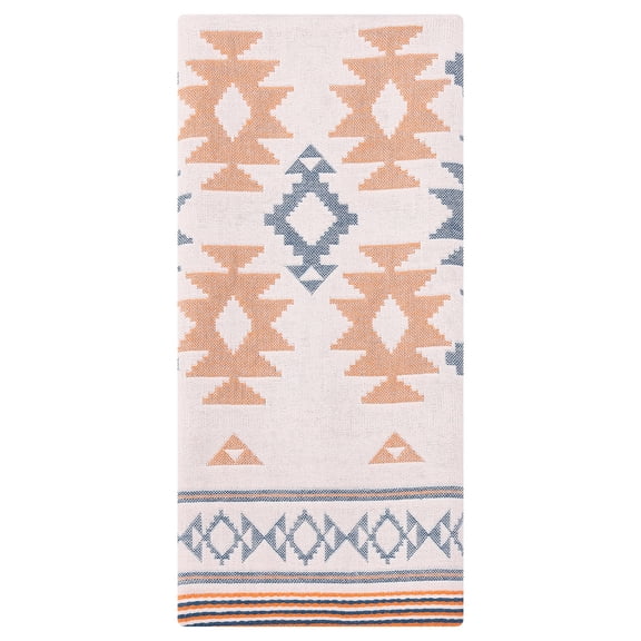 Unique Bargains Boho Cotton Cute Pattern Soft Absorbent Towel Blue 1pc