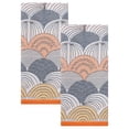 thumbnail image 1 of Unique Bargains Boho Cotton Cute Pattern Soft Absorbent Towel Blue Orange 2pcs, 1 of 8