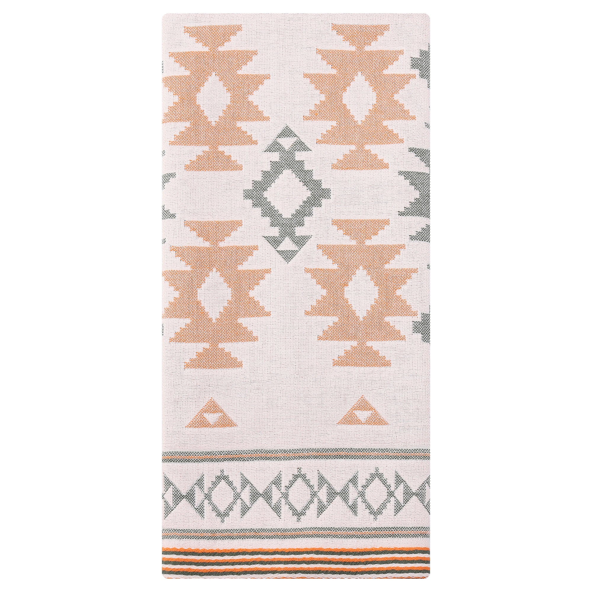 Unique Bargains Boho Cotton Cute Pattern Soft Absorbent Towel Green 1pc