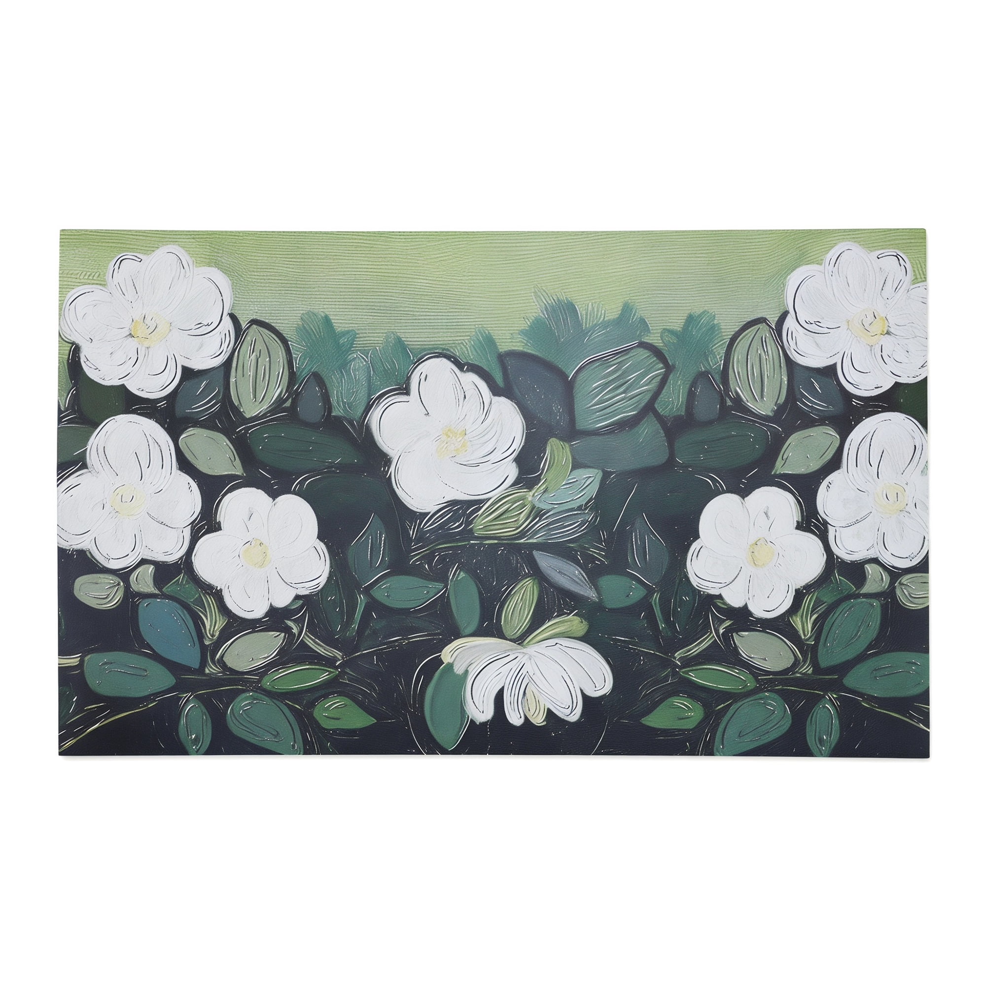 Unique Bargains Boho Doormat Non-Slip Doormat for Outdoor Entrance Dark Green 30" x 18"