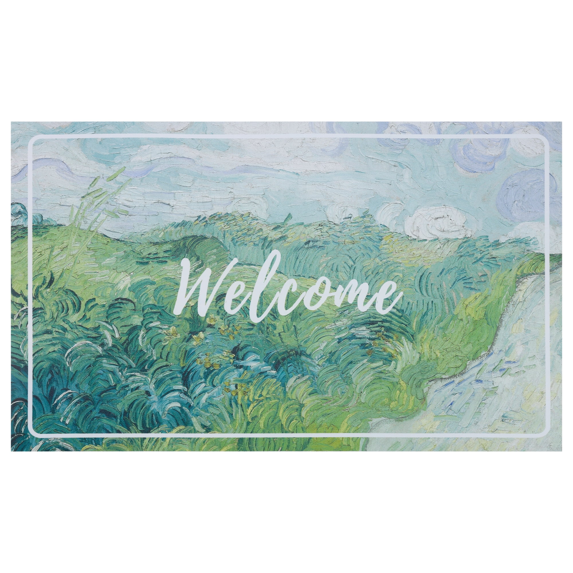 Unique Bargains Boho Doormat Non-Slip Doormat for Outdoor Entrance Green 30" x 18"