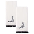 thumbnail image 1 of Unique Bargains Boho Embroidery Coral Fleece Hand Towels Beige 2pk, 1 of 7