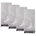 thumbnail image 1 of Unique Bargains Boho Embroidery Coral Fleece Hand Towels Grey 4pk, 1 of 8