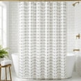 thumbnail image 1 of Unique Bargains Boho Plaid Blend Shower Curtain Sets with Hooks White Black 72"W x 72"L, 1 of 8