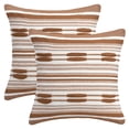 thumbnail image 1 of Unique Bargains Boho Striped Throw Pillow Covers Pack of 2 Brown 18" x 18", 1 of 7