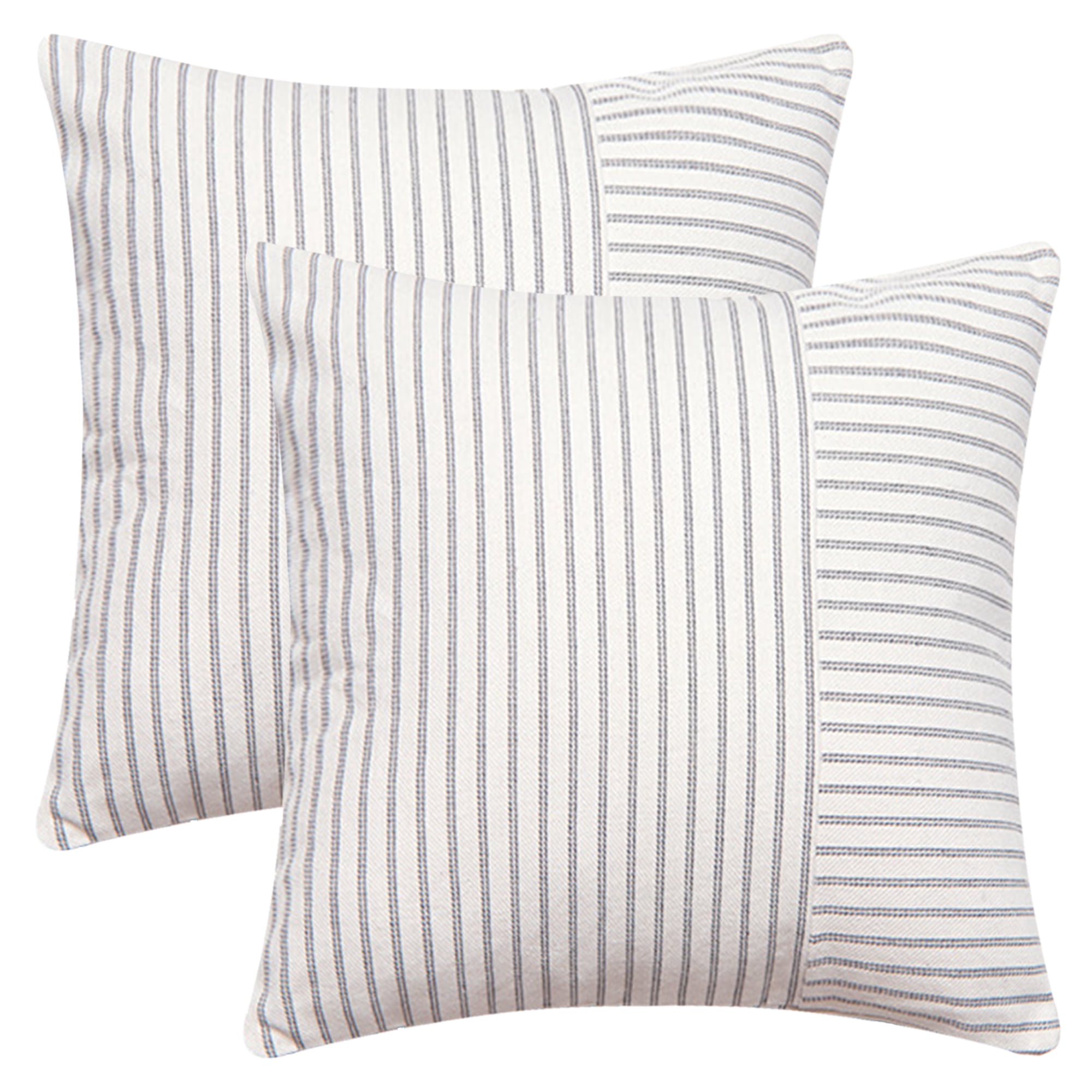Unique Bargains Boho Striped Throw Pillow Covers Set of 2 Grey 20 x 20 Inch