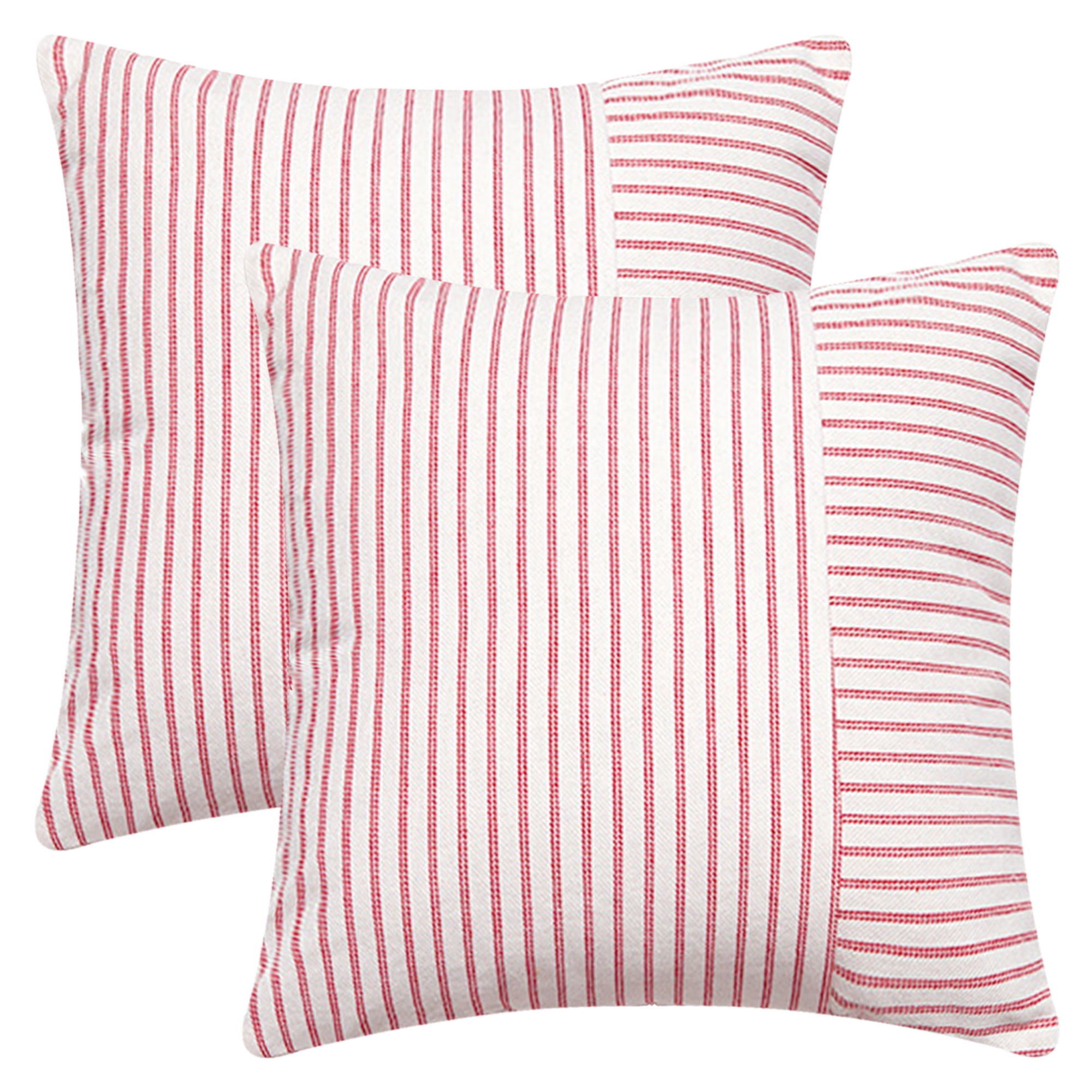 Unique Bargains Boho Striped Throw Pillow Covers Set of 2 Red 20 x 20 Inch